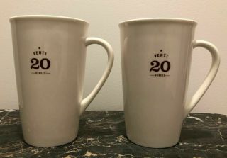 Rare 2010 Starbucks Coffee Company Set Of 2 Venti 20 Oz Lattee Mug Cup
