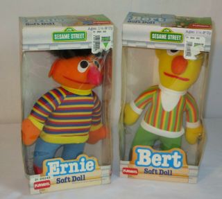 Vintage Sesame Street Bert & Ernie Soft Dolls Nib
