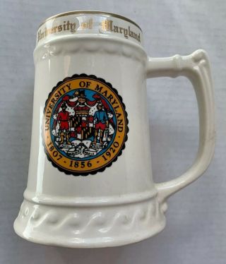 1960s 1970s University Of Maryland Large Beer Stein Coffee Mug,  Vintage