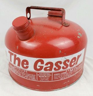 Vintage Eagle The Gasser Model M 2 1/2 Gallon Galvanized Gas Can Made In Usa