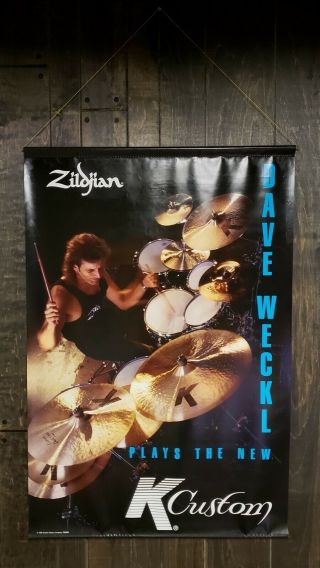Vintage Zildjian K Custome Dave Weckl Vinyl Store Display 52x35