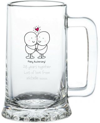 PERSONALISED Novelty CRYSTAL PINT Glass TANKARDS Gifts Gift Ideas for Her Him 2