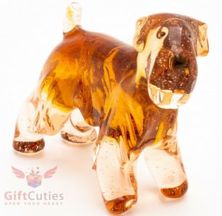 Art Blown Glass Figurine Of The Soft - Coated Wheaten Terrier Dog