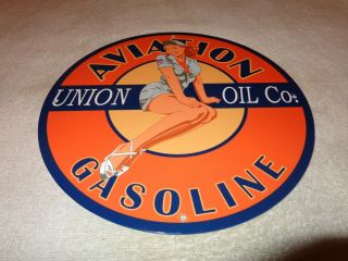 VINTAGE UNION OIL COMPANY AVIATION GASOLINE,  MODEL 11 3/4 