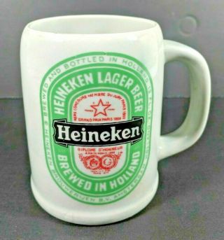 Vintage Heineken Beer Ceramic Mug Stein
