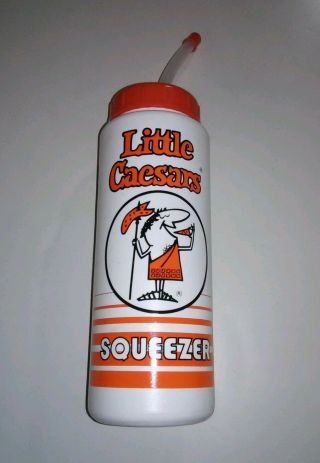 Little Caesars Pizza Squeezer Water Bottle Coca Cola Classic 32oz Vintage 1980s