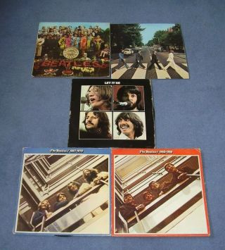 Beatles - 5 X Lps - Sgt Peppers Lhcb/red & Blue Albums/abbey Road/let It Be