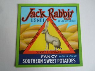 Of 25 Old Vintage - Jack Rabbit Sweet Potatoes Labels - Sunset La.