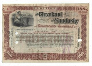 Stk - The Cleveland & Sandusky Brewing Co.  1898 11 Preferred See Information