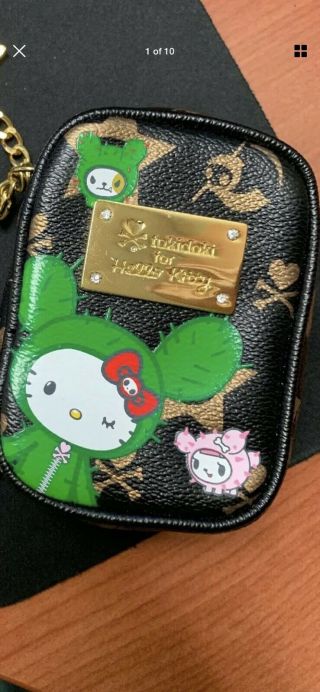 Tokidoki X Hello Kitty Sandy Black Mini Wristlet Pouch Case Bag Sanrio 2008 Rare