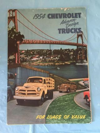 1954 Chevrolet " Advance Design Trucks " Truck Dealer Sales Brochure