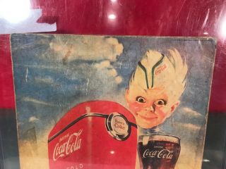 Rare 1930 Coca Cola Cardboard Soda Advertising Sign Antique Store Display 6