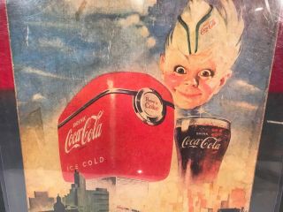 Rare 1930 Coca Cola Cardboard Soda Advertising Sign Antique Store Display 7