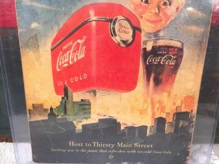 Rare 1930 Coca Cola Cardboard Soda Advertising Sign Antique Store Display 8
