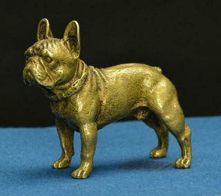 China Pure Brass Solid Sand Leather Dog Small Statue