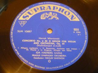 SUA 10687 - WIENIAWSKI GLAZUNOV VIOLIN CONCERTOS - IDA HAENDEL VINYL LP RECORD 3