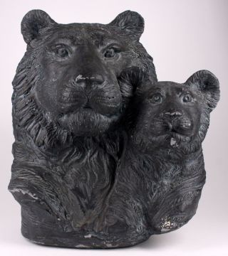 Vintage Tiger,  Cub Wildlife Statue Sculpture Bust Art Figurine By Eric Kaposta