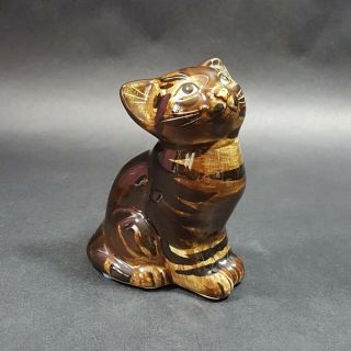 Vintage 1978 Seymour Mann Ceramic Cat Kitten Figurine Brown Striped Tabby 4.  5 "