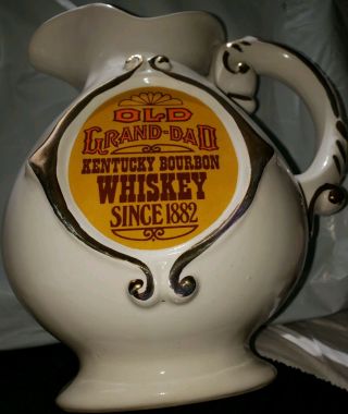 Vintage Old Grand Dad Kentucky Bourbon Whiskey Liquor Pitcher Jug