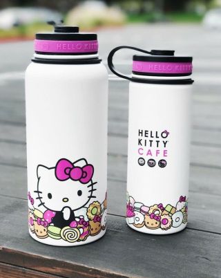 Nib Hello Kitty Cafe Exclusive Pink Stainless Thermal Bottle 32oz Only Rare 2018