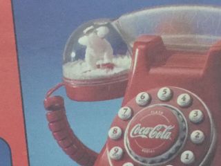 Coca - Cola Collectible Snow Dome Red Telephone Push Button Never Out Of Box 4