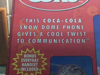 Coca - Cola Collectible Snow Dome Red Telephone Push Button Never Out Of Box 8