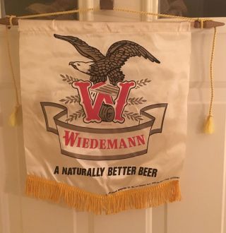 Vintage Wiedemann Beer Banner Flag Silk Advertising Sign
