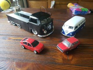 4 Piece Volkswagen Toy Cars Set Gti Jetta Tower Truck Van Low Rider