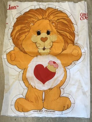 Heart Lion Care Bear Cousin Pillow Panel Vintage