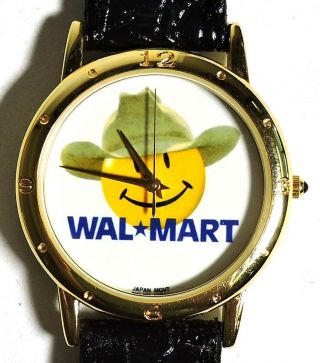 S668.  Wal Mart Smiley In Cowboy Hat Promo Wrist Watch From Image Watches,  Inc