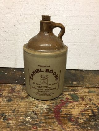 Pioneer Jug Daniel Boone Kentucky Straight Bourbon Whiskey Half Gallon With Cork
