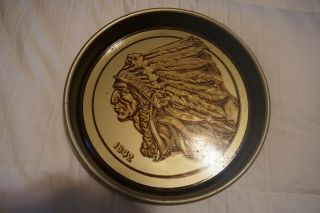 Vintage Iroquois Gold Indian Head Beer Tray
