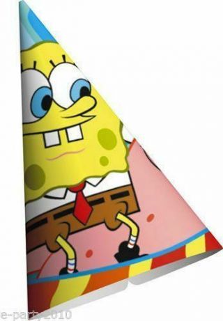 American Greetings Spongebob Squarepants Cone Hats Set 2 Birthday Party Supplies