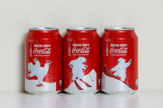 2014 Coca Cola 3 Cans Set From Bulgaria,  Sochi 2014