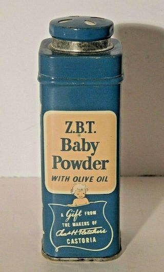 Vtg.  Zbt Z.  B.  T.  Baby Powder Tin Can Small Sample Size 4 "