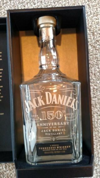 Jack Daniels 150th Anniversary Limited Edition Bottle Decanter 1L Rare Empty 2