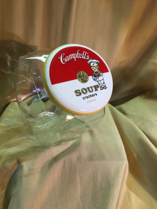 Campbells Soup Glass Cracker Container With Ceramic Lid