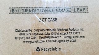 guayaki yerba mate traditional loose leaf tea box case 8 oz 6 count organic 227g 4