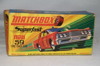 Matchbox Superfast 59 Mercury Fire Chief Car Empty Box,