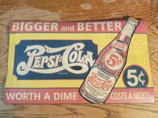 Vintage Pepsi Cola Double Dot General Store Display Sign Soda Pop Diner Rt 66