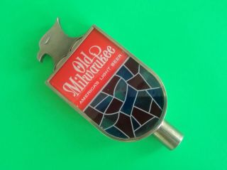 Vintage Beer Tap Handle Stained Glass Eagle Old Milwaukee 1963