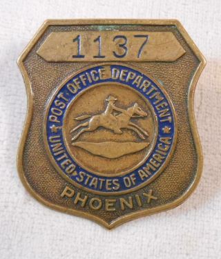 Vintage Employee Badge 1137 - Us Post Office Dept - Phoenix,  Az
