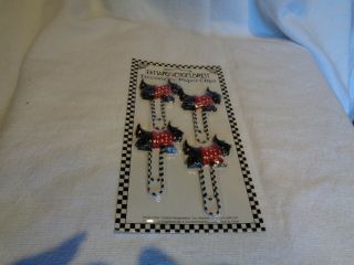 Factory Set 4 Mary Engelbreit Scottie Dog Paperclips Adorable Circa 2001