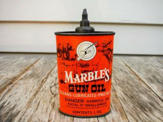 Vintage 3 Oz Marbles Gun Oil Handy Oiler Oil Can Gladstone Michigan Can