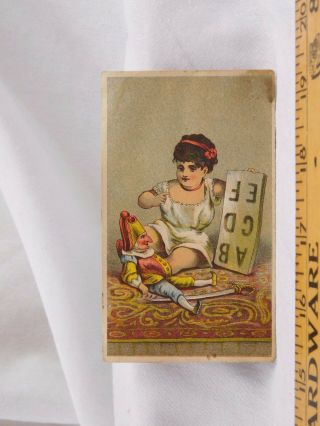 Victorian Trade Card Child Teaching Abc 