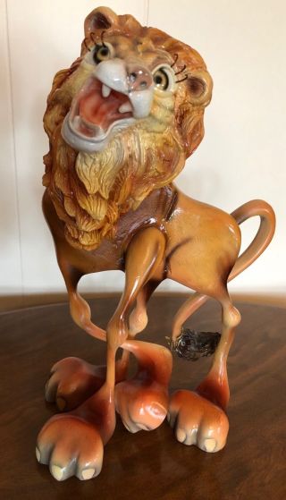 Whimsical Resin Lion Character By Animaloons - Signed And Dated 1993