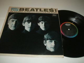 Meet The Beatles Capitol Vinyl Mono Lp T2047 West Coast 6 Green/blue Letters 2