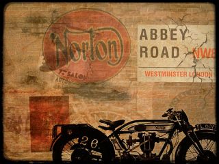 Norton Abbey Road Motorcycle Classic Automotive Metal Sign