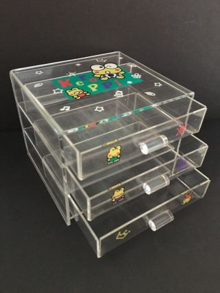 Vintage Sanrio Keroppi Kerokerokeroppi Clear Drawer Storage Box Sanrio Trinket