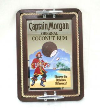 Captain Morgan Spiced Rum Bar Mirror 16 " X 22 " Nautical Server Tray Sign Pirate